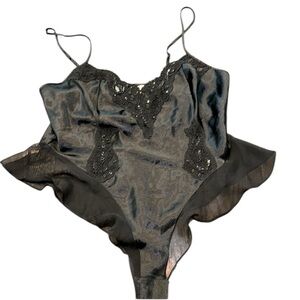 Victoria's Secret Black Lace Bodysuit lingerie size large
